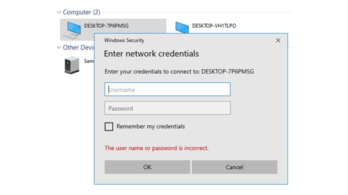 what are windows network credentials for mac